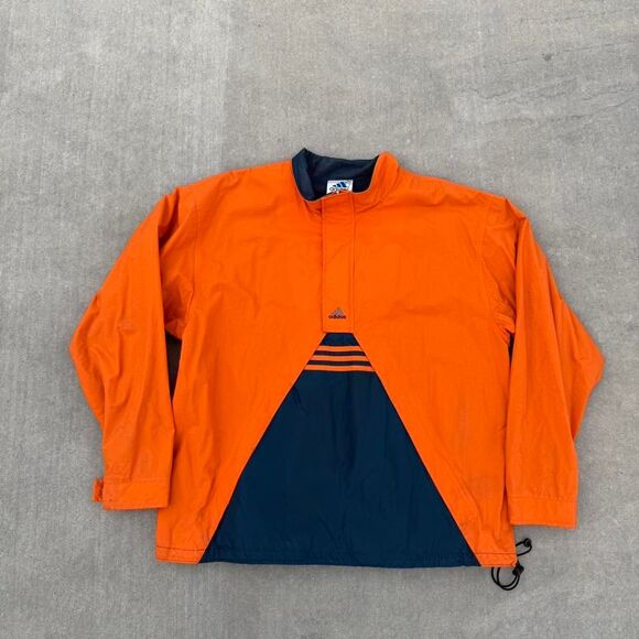 adidas Other - vintage 90's Adidas orange and navy windbreaker jacket size XL